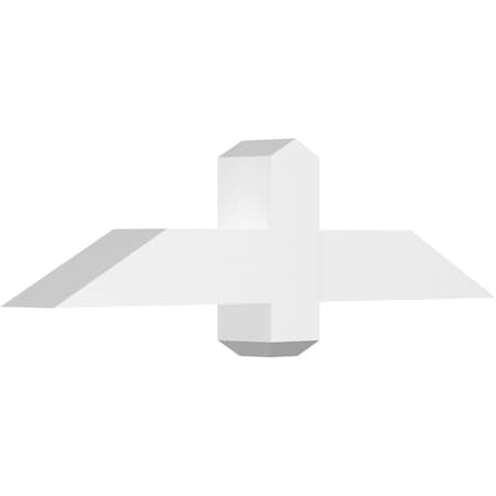 Ekena Millwork Eugene Architectural Grade PVC Gable Bracket, 36"W x 9"H x 4"D x 4"F, 6/12 Pitch GBP036X09X0404EUG00